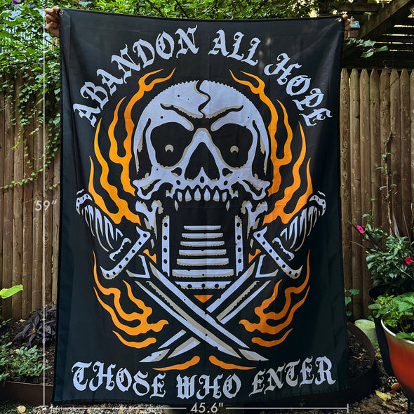 Abandon All Hope Banner - 45.6"W x 59"H (inches)