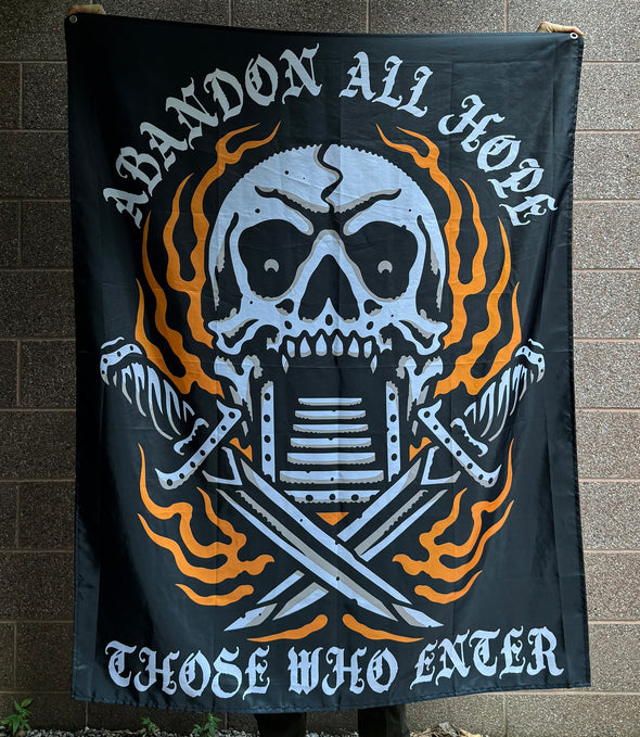 Skull and dagger tattoo banner, tattoo shop banner