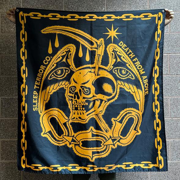 American Traditional tattoo skull design banner
