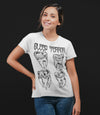 Sleep Terror Clothing Pulling Teeth - Occult white t-shirt for women design features our logo and 4 large decrepit wisdom teeth. 