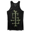Sleep Terror Clothing Sleep Bones Tank Top | Black goth unisex tank top featuring our initials ST made out of bones 